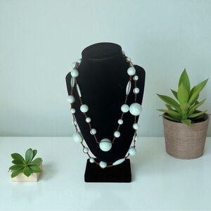 Blue necklace Chunky Turquoise Bead Necklace artistic 23”